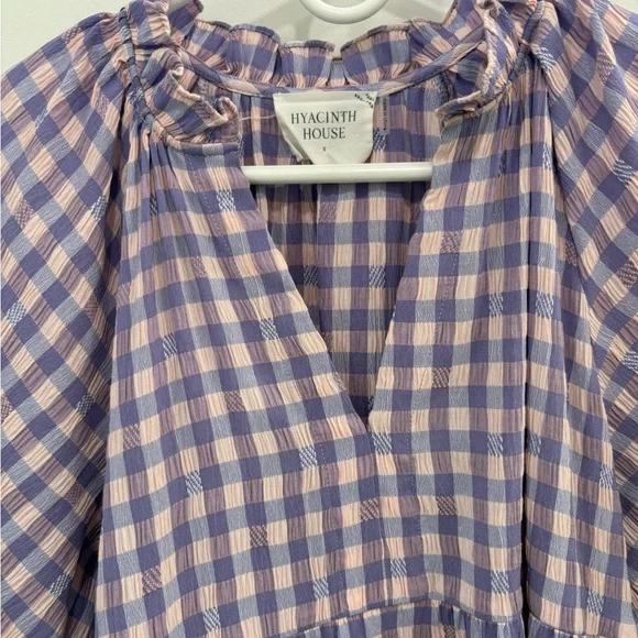 Hyacinth House Tuckernuck Sutton Purple Pink Gingham Mini Dress Size Small - Picture 6 of 15